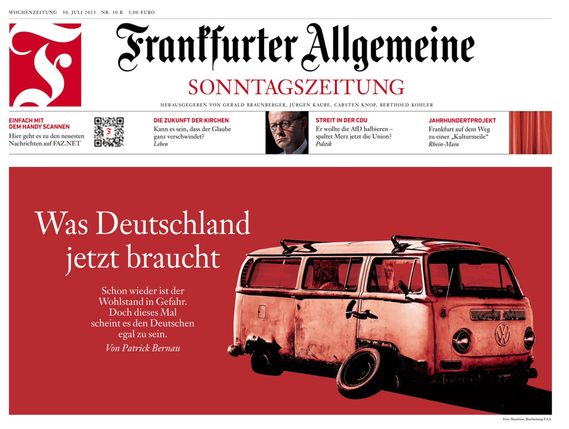 "Ce dont l'Allemagne a besoin aujourd'hui. Notre économie est de nouveau en danger. Mais cela semble laisser nos concitoyens indifférents"