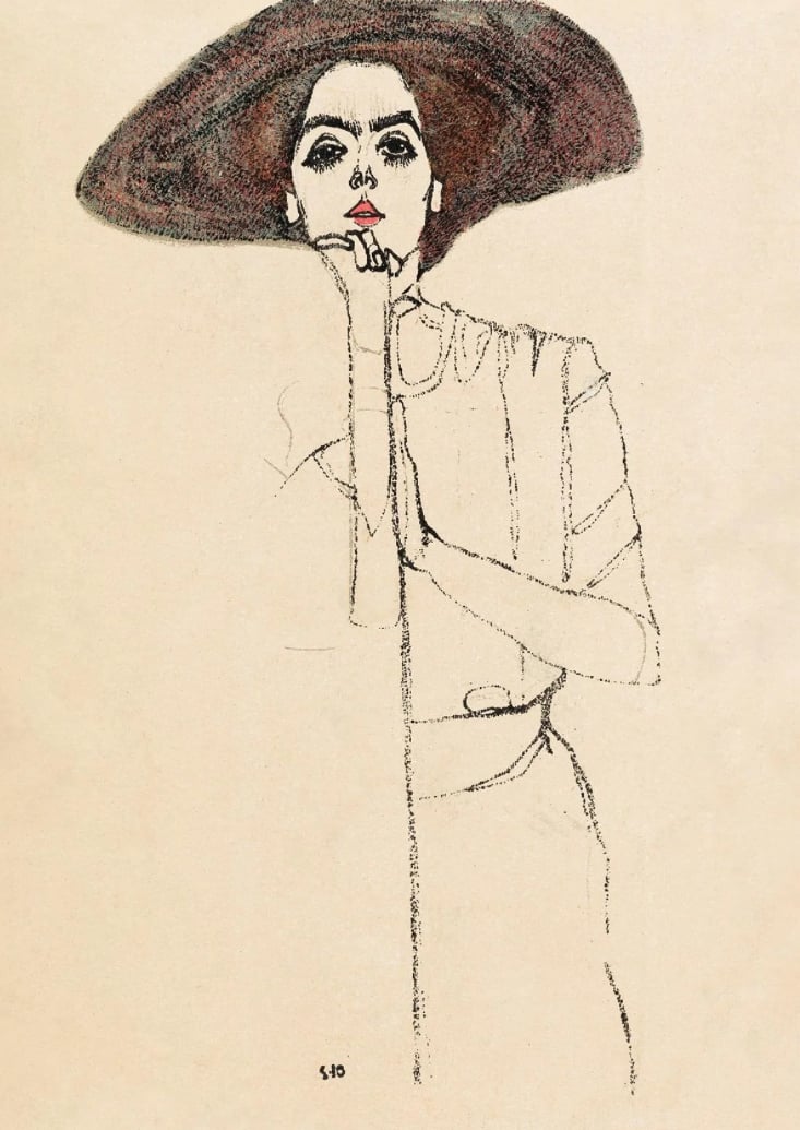 Egon Schiele, Portrait de femme (1910)