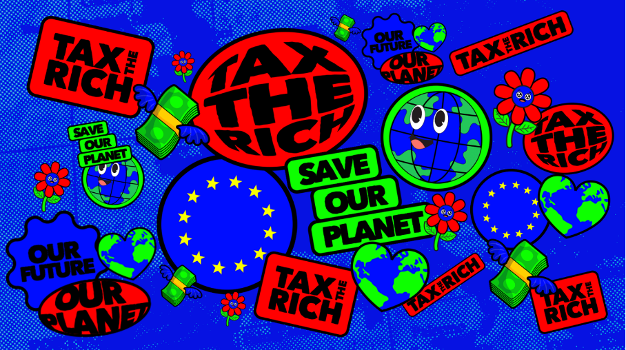 Logo de l’ICE "Tax The Rich”