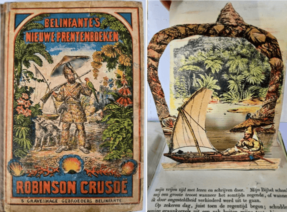 Édition allemande de Robinson Crusoé, basé sur les pop up de Dean&Son.