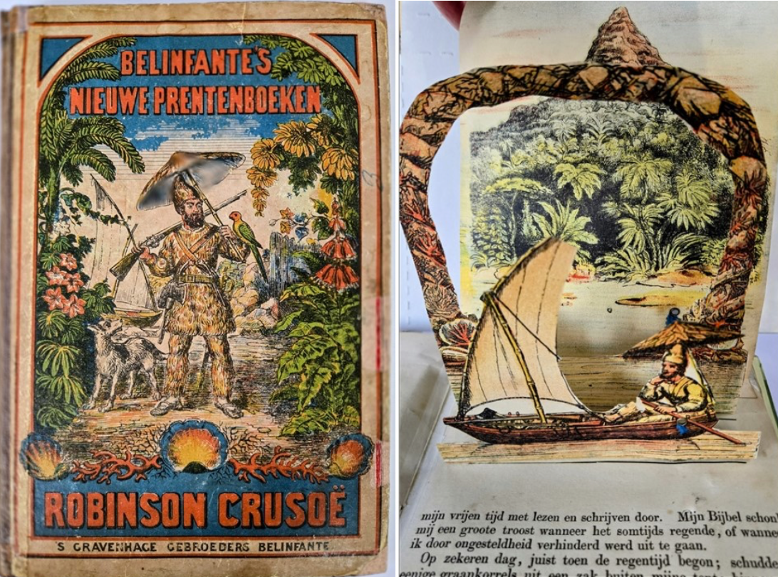 Édition allemande de Robinson Crusoé, basé sur les pop up de Dean&Son.