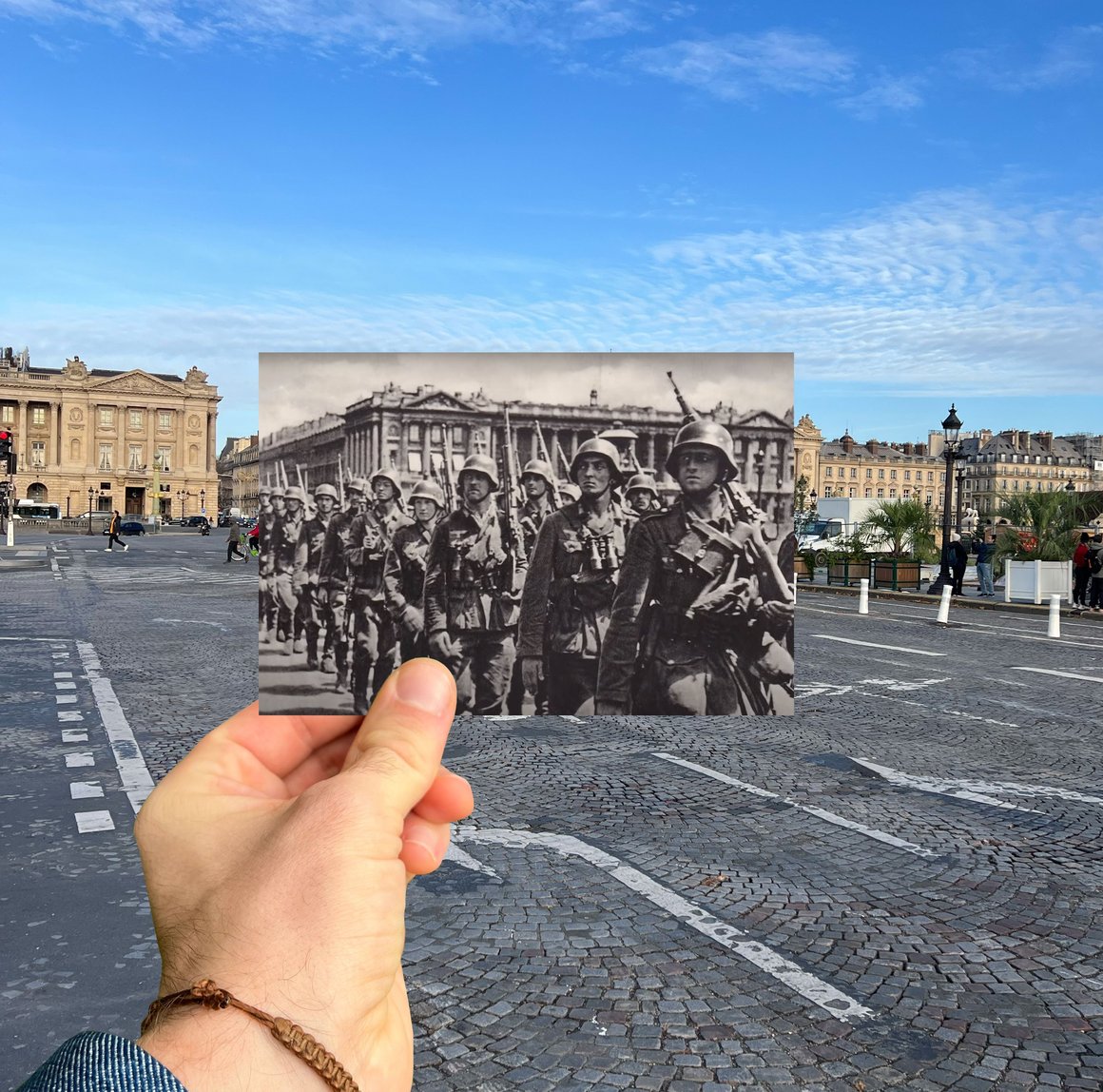 Troupes allemandes sur la place de la Concorde, 1940