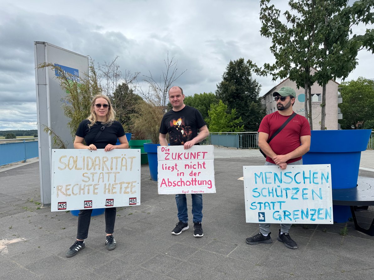 Des militants allemands s'opposent aux contrôles à la frontière ©Kilian Bigogne