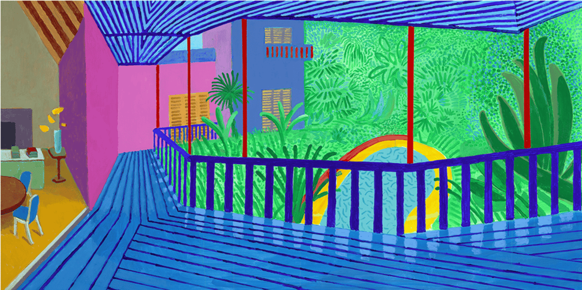 Interior with Blue Terrace and Garden