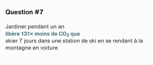 Spoiler pour la question 7 : mieux vaut jardiner que skier !