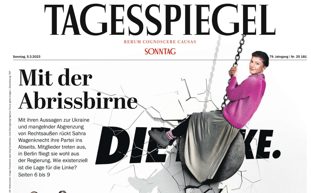 "Avec la boule de démolition": la photo montage illustre le séisme causé par Sahra Wagenknecht au sein de son parti