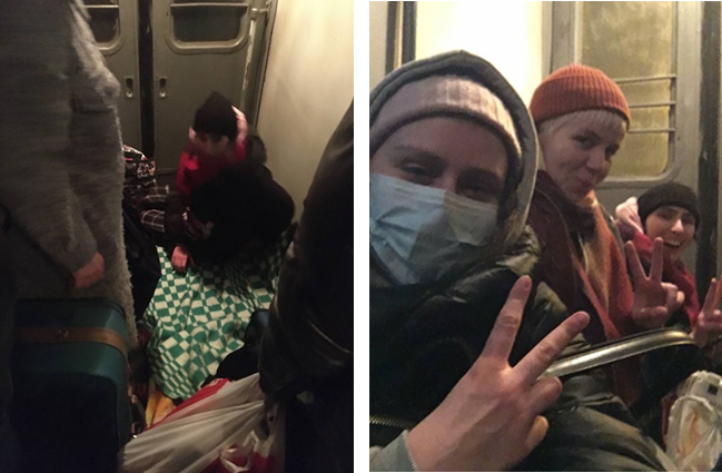 Début du périple pour Martha, sa mère, deux amis et son chien, dans un train bondé pour Lviv (M. SMYRNOVA)