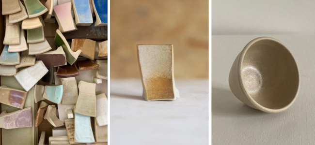 Echantillon d'émaux dans le studio d'Esther Bapsalle à Langon