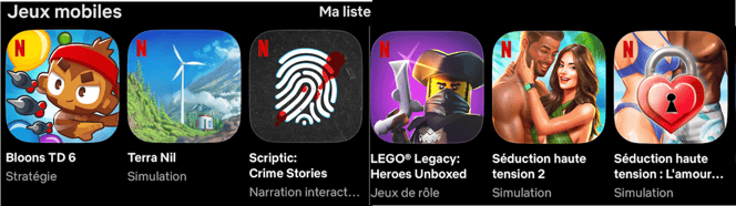 Sélection de jeux mobile Netflix - D.RR