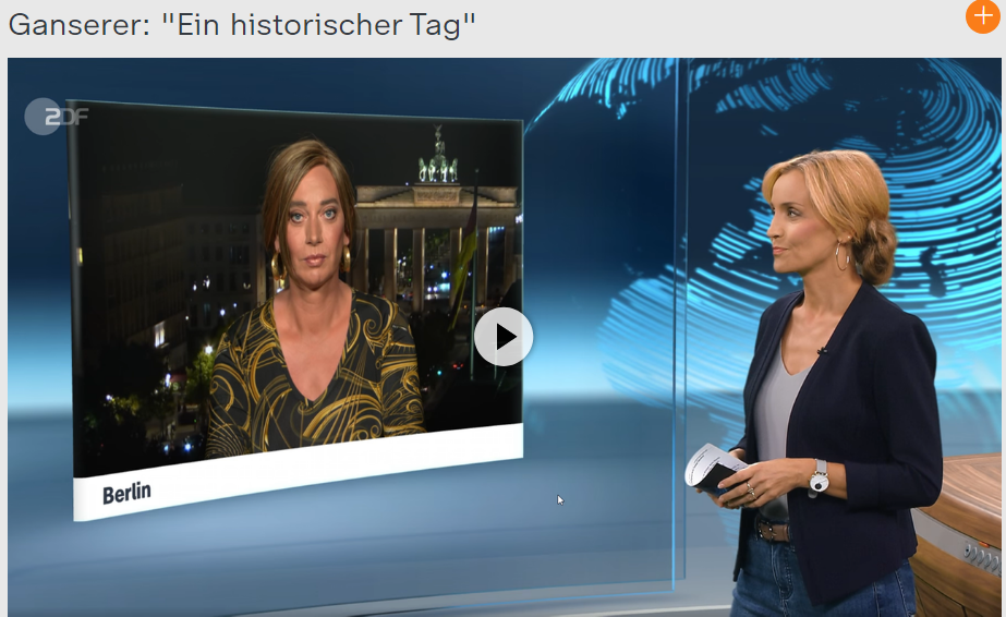 La députée écologiste verte au Bundestag Tessa Ganserer évoque "une journée historique" dans une interview télévisée