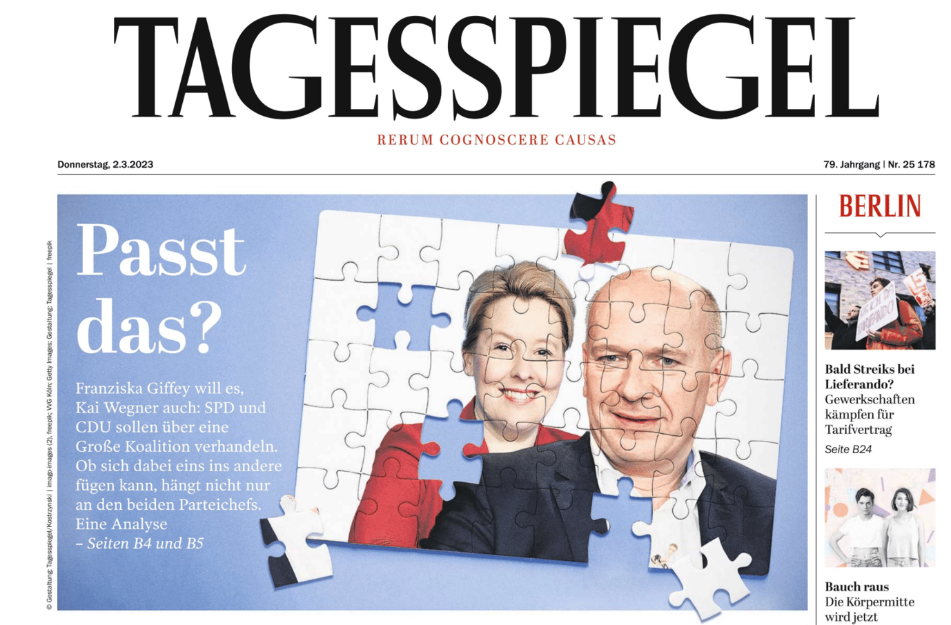 "Est-ce que ça peut coller ? " se demandait le quotidien récemment à propos d'une possible coalition entre CDU et SPD
