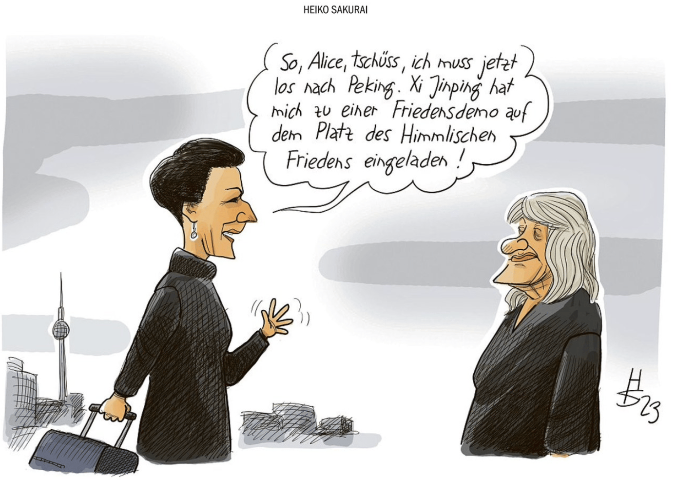  "A bientôt Alice. Je pars pour Pékin. Xi Jinping  m'a invité à une manifestation pour la paix"