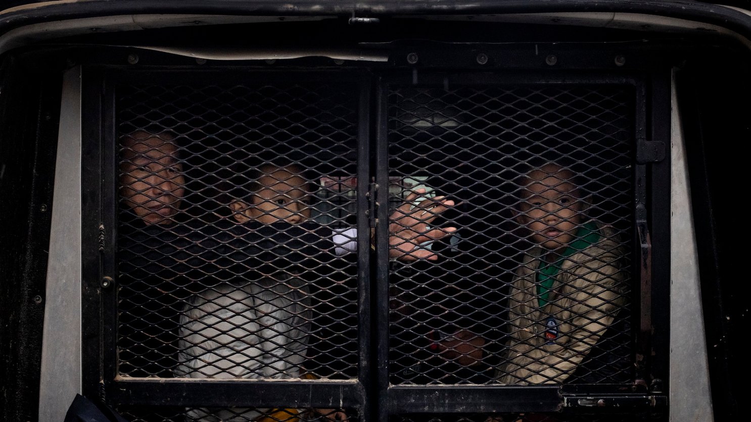 Une famille dans le panier à salade. Tout se déroule comme prévu. (Reuters)