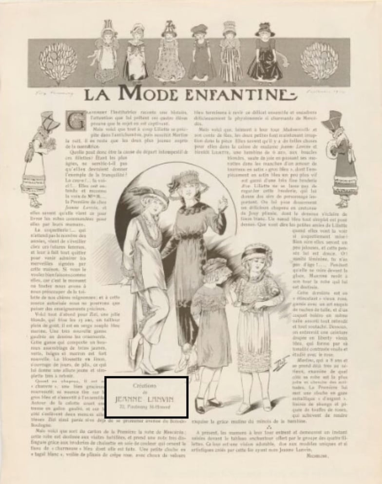 Extrait du journal La Mode du Temps : supplément au journal "Le Temps", 1913.