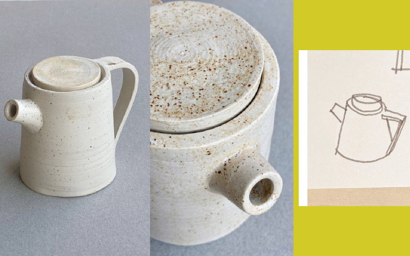 Théière faite par Esther Bapsalle, émail cendre de vignes