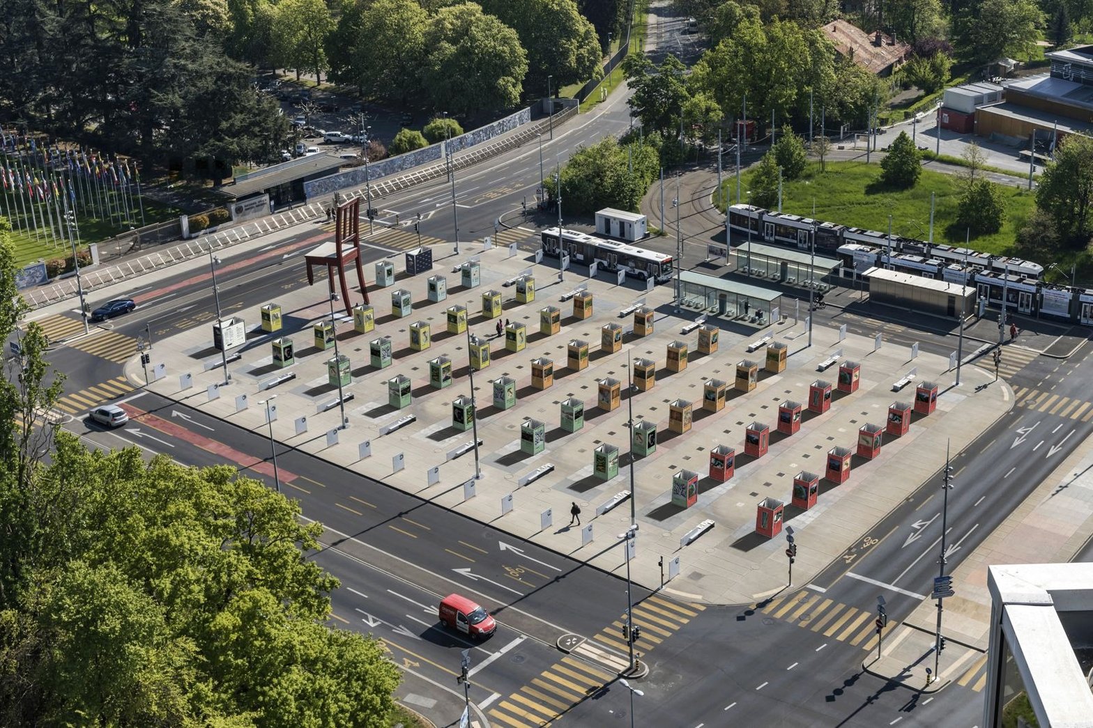 Projection du dispositif "Place des Nations" à Genève en 2026 