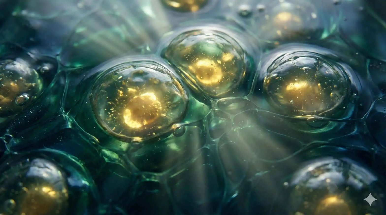 Visualisation artistique du paradoxe métabolique : des réserves d'énergie présentes mais verrouillées au cœur de la cellule.