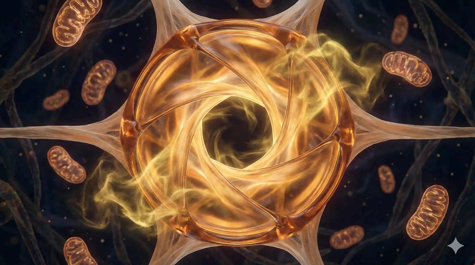 Représentation du "portier" mitochondrial CPT1, régulant l'entrée des acides gras dans la centrale énergétique cellulaire.