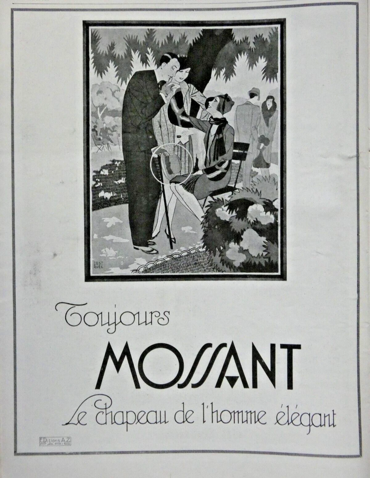 Publicité presse par Destruel, 1929.