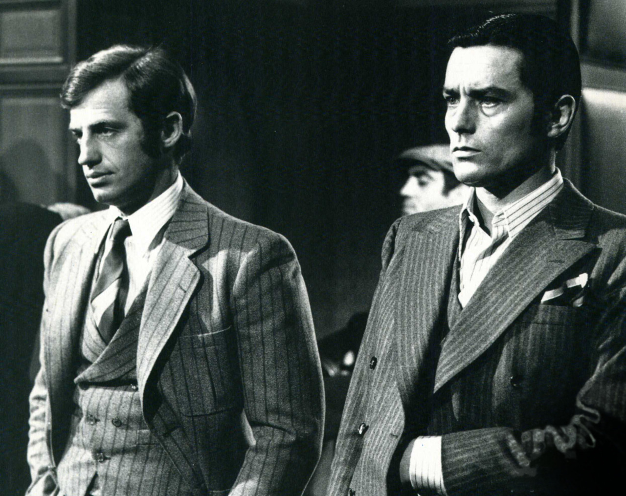 Jean-Paul Belmondo en costume trois-pièces Cerruti dans "Borsalino", 1970. Adel Productions.