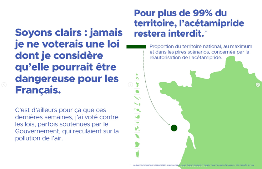 Captures d'un post Instagram de Gabriel Attal au sujet de la loi Duplomb.