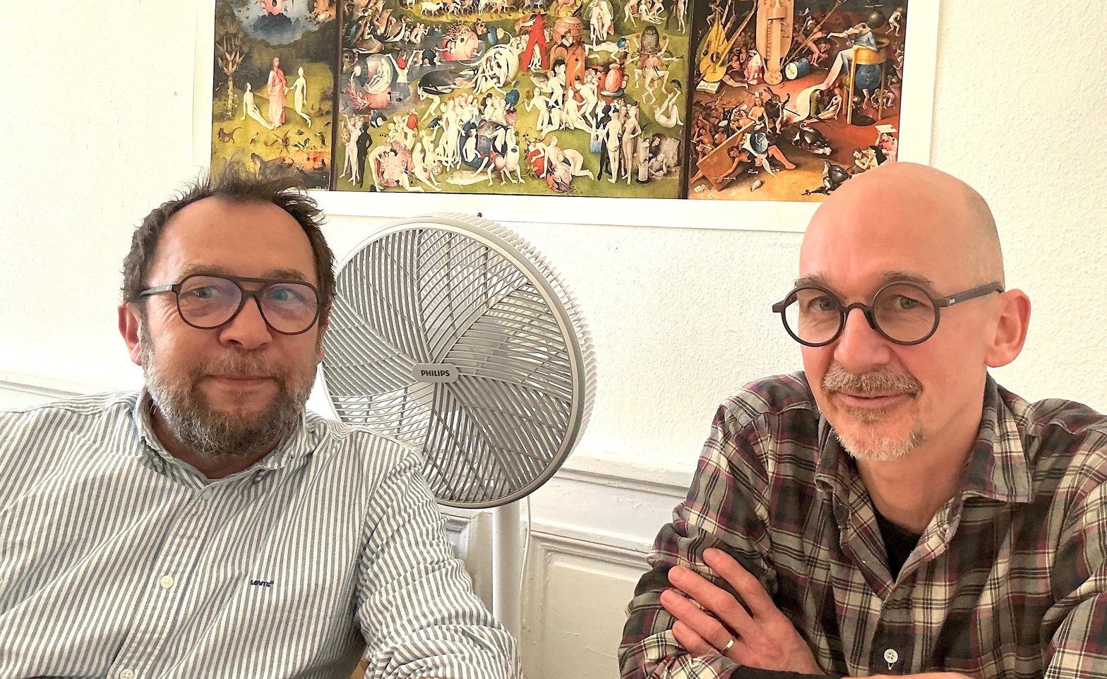 François Sapy (à d.) dirigeant du groupe Rosebud et Frédéric Crouzet, nouveau rédacteur en chef.