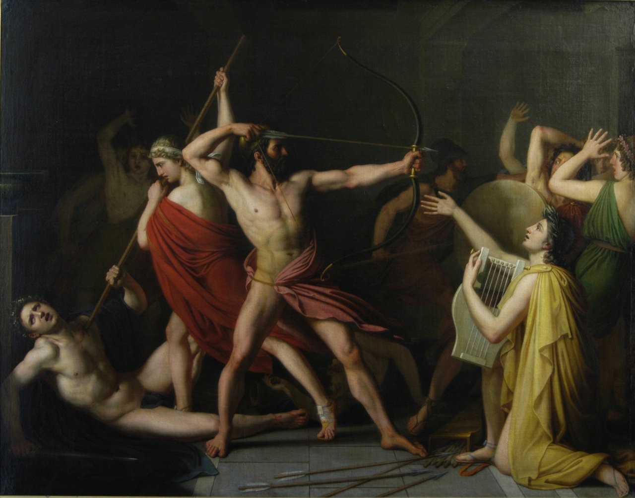 Ulysse et Télémaque tuant les prétendants, Thomas Degeorge, 1812  