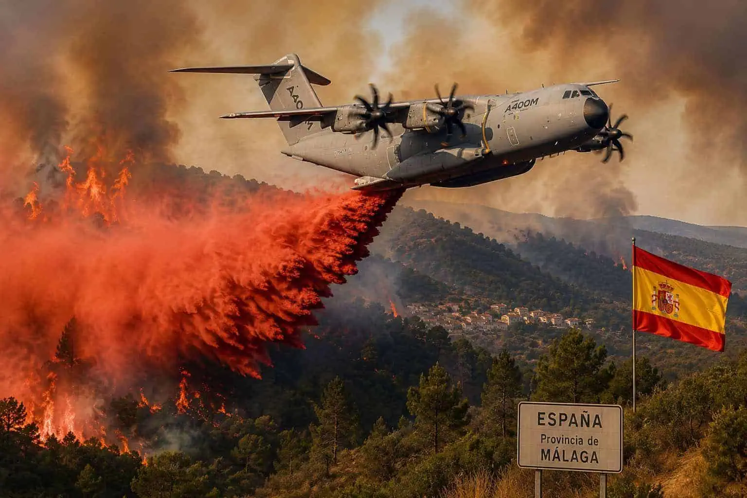 Un avion A400M employé pour lutter contre les feux.