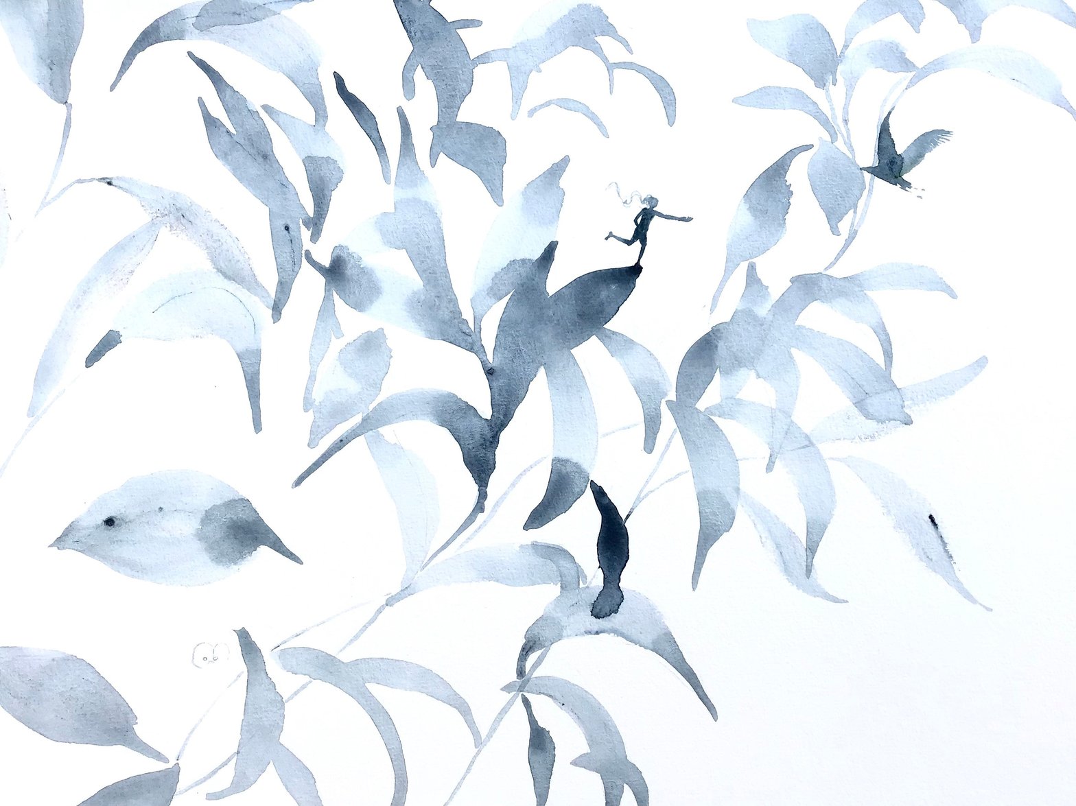 Dehors, dans le vivant. Aquarelle sur papier, 30/40 cm, septembre 2026